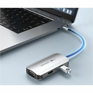 Vention USB Type C Docking Station for Notebook, Tablet, Smartphone, Gaming Console, Monitor - Charging Capability - Grey 