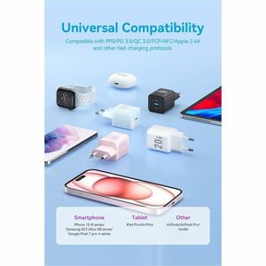 Vention FEP 20 W AC Adapter - Box - Universal Adapter - 1 USB Type-C - For iPhone, iPad Pro, iPad Air, iPad mini - Europe 