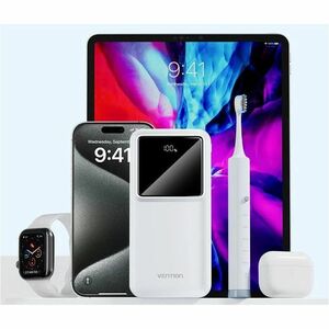 Vention FHK Power Bank - White - For Electric Toothbrush, Desk Lamp, USB Fan, Wireless Earphone, Smartwatch, iPhone - 1 x 