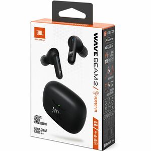 JBL Wave Beam 2 True Wireless Earbud Stereo Earset - Black - Binaural - In-ear - Bluetooth - 16 Ohm - 20 Hz to 20 kHz - No