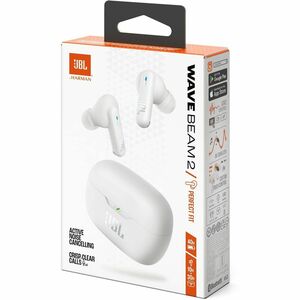 JBL Wave Beam 2 True Wireless Earbud Stereo Earset - White - Binaural - In-ear - Bluetooth - 16 Ohm - 20 Hz to 20 kHz - No