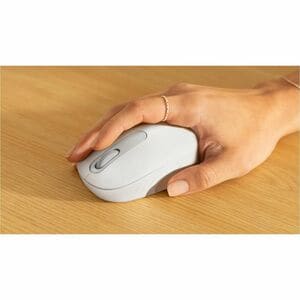 Logitech M196 Mouse - Optical - Wireless - 32.81 ft - Bluetooth - Raw White - 1000 dpi - Scroll Wheel - Small/Medium Hand/
