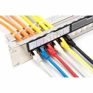Digitus 24 Anschluss/AnschlüssePatch Panel - Schwarz - 1U Hoch - Rackmount, Schrankmontierbar