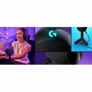 Logitech G Yeti Orb Wired Condenser Microphone for Gaming, Live Streaming - Black - 2 m - 70 Hz to 20 kHz - Cardioid - Sta