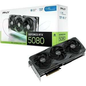 PNY NVIDIA GeForce RTX 5080 Grafikkarte - 16 GB GDDR7 - Gesamthöhe - 7680 x 4320 - 2,30 GHz Core - 2,73 GHz Boost-Taktfreq