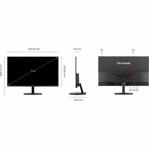 ViewSonic VA24E1-H 24" Class Full HD LED Monitor - 16:9 - 60.5 cm (23.8") Viewable - SuperClear IPS - LED Backlight - 1920