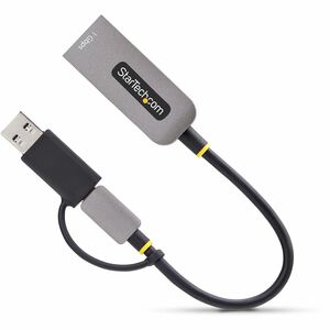 StarTech.com Gigabit Ethernet Adapter for Notebook, Desktop Computer - 10/100/1000Base-T - Portable - Grey - USB 3.2 (Gen 