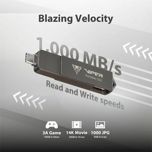 VIPER PVP30 1 TB Portable Solid State Drive - External - MacBook Device Supported - USB 3.2 (Gen 2) - 3 Year Warranty Card