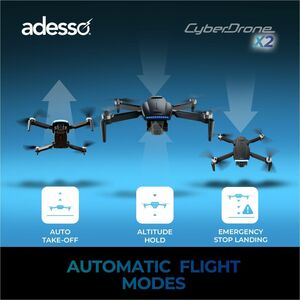 Adesso Drone with 1080P FVP Camera and Remote Controller - 14+ Age - 2.40 GHz - 0.25 Hour Run Time - 262.47 ft Operating R