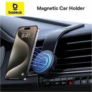 Supporto per smartphone Baseus C02 - Paesaggio, Ritratto - Nickel, Titanio - Rotazione a 360°, Chiusura in velcro, Magneti