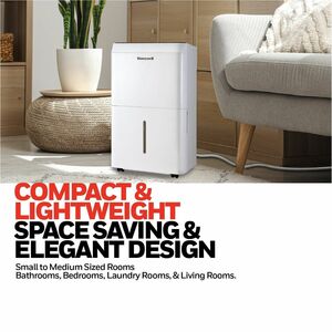 Honeywell TPFIT25AWK 25 Pint Smart Portable Dehumidifier with Alexa Voice Control, White - 1.24 gal Tank - 1500 Sq. ft. - 