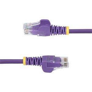 StarTech 2.5m Purple Slim CAT6 Ethernet Cable, Snagless RJ45, UTP, LSZH, 28AWG Pure Bare Copper, Slim Network Patch Cord -