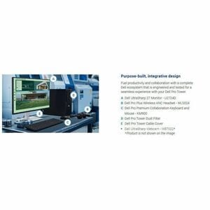 Dell Pro Tower QCT1255 Desktop Computer - AMD Ryzen 5 8500G - 16 GB - 512 GB SSD - Tower - Intel Chip - Windows 11 Pro - A