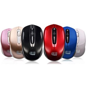 Adesso iMouse S50 Travel Mouse - Radio Frequency - USB - Optical - 3 Button(s) - Black - Wireless - 9.14 m - 2.40 GHz - 12