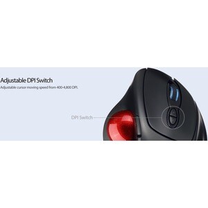 Adesso iMouse T30 Mouse - Radio Frequency - USB - Optical - 7 Button(s) - Black - Wireless - 2.40 GHz - 4800 dpi - Trackba