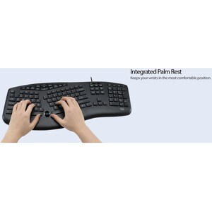 Adesso Tru-Form 160 Rugged Keyboard - Cable Connectivity - USB Interface - Scroll Wheel - English (US) - Black - Membrane 