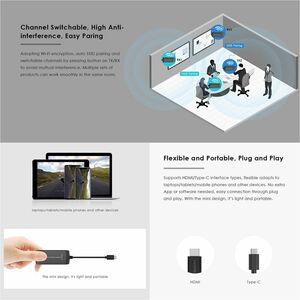 Rocstor TrueReach Mini Portable HDMI over Wireless Extender 4K@60Hz 65ft (20M) - 65.62 ft Range - 2 x USB - 1 x HDMI In - 