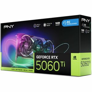 PNY NVIDIA GeForce RTX 5060 Ti Graphic Card - 16 GB GDDR7 - 2.69 GHz Boost Clock - 128 bit Bus Width - PCI Express - Displ