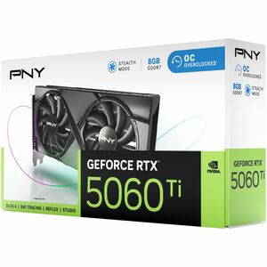 PNY NVIDIA GeForce RTX 5060 Ti Graphic Card - 8 GB GDDR7 - 2.69 GHz Boost Clock - 128 bit Bus Width - PCI Express - Displa