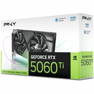 PNY GeForce RTX™ 5060 Ti 16GB Dual Fan GPU - NVIDIA Blackwell Architecture, 16 GB GDDR7, 2572 MHz Boost Clock, 448 GB/s Me