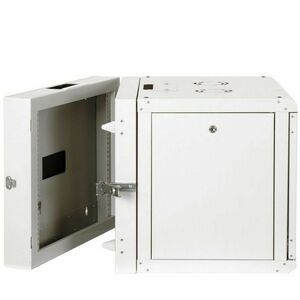 Roline 9U Wall Mountable Enclosed Cabinet Rack Cabinet for Networking450 mm Rack Depth - Light Grey - Glass, Steel, Sheet 