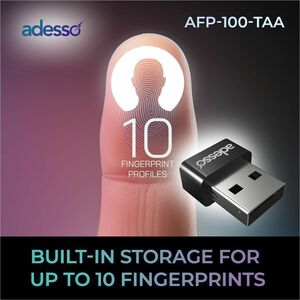 Adesso AFP-100-TAA Fingerprint Reader - USB - TAA Compliant