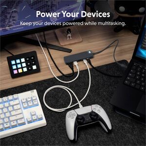 Hyper HyperDrive HD4101BKGL USB Type C Docking Station for Monitor, Notebook, Tablet PC, Hard Drive, Keyboard - Charging C