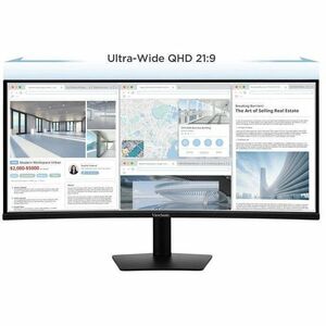 ViewSonic VA3420C 34" Class UW-QHD LED Monitor - 21:9 - 86.4 cm (34") Viewable - LED Backlight - 3440 x 1440 - 300 cd/m² -