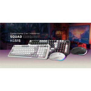 Combo Gamer Balam Rush 2 en 1 Alámbrico Squad Conquest KG515 / Teclado + Mouse / USB 2.0 / Mouse Óptico + 7200 DPI + Tecla