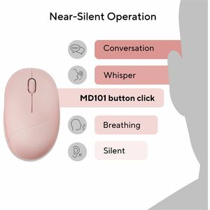 Asus Fragrance MD101 MOUSE/PK/IN Mouse - Bluetooth/Radio Frequency - Optical - Pink - Wireless - 10 m (393.70") - 2.40 GHz