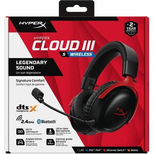 HyperX Cloud III S Wireless Headset (Black/Red)