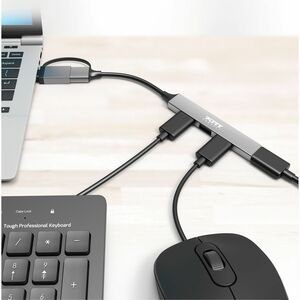 Port USB Hub - USB Type C, USB Type A - 60 MB/s, 640 MB/s - Mouse, Keyboard, Hard Drive, Flash Drive, Notebook, Desktop - 