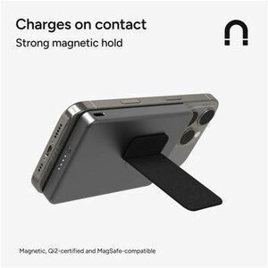 Mophie powerstation Power Bank - Black - For Qi2-enabled Device, Smartphone, MagSafe-enabled Device - 5000 mAh - 20 W - US