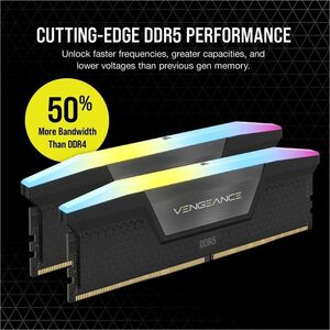 Módulo RAM Corsair Vengeance RGB para Computadora de juegos, Placa Base - 32GB - RGB - DDR5-6400/PC5-51200 DDR5 SDRAM - 64