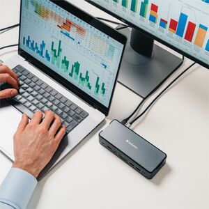 Docking station Verbatim USB Type-C per Altoparlante, Monitor, Cuffia - Compatibilita carica - Lettore schede di memoria -