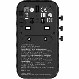 Adattatore CA Verbatim - 85 W - Adattatore universale - 1 USB - 3 USB Type-C - Per Computer portatile, Smartphone, Diffuso