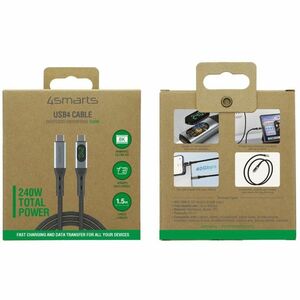 4smarts 541438. Kabellänge: 1,5 m. Anschluss 1: USB C, Anschluss 2: USB C, USB-Version: USB4 Gen 2x2, Max. Datenübertragun
