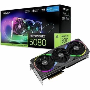 PNY NVIDIA GeForce RTX 5080 Graphic Card - 16 GB GDDR7 - Full-height - 7680 x 4320 - 2.30 GHz Core - 2.78 GHz Boost Clock 