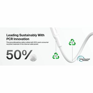 Belkin USB-C Cable with Lightning Connector, 3.3ft/1m, White - 3.3 ft (1 m) Lightning/USB-C Data Transfer Cable for iPhone