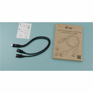 i-tec 30 cm USB-C Audio/Power/Datentransfer-Kabel - Cable for Notebook, Tablet, Smartphone, Audiogerät - 480 Mbit/s - Spli