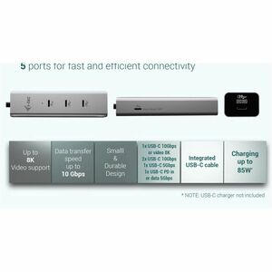i-tec USB Hub - USB Type C - 1.25 GB/s, 640 MB/s - Notebook, Tablet, Smartphone - Portable - 4 Total USB Port(s) - PC, Mac