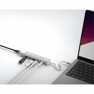 LINQ USB Type C Docking Station for Notebook, Flash Drive - Charging Capability - Off White, Space Gray - 4K @ 60Hz - 3840