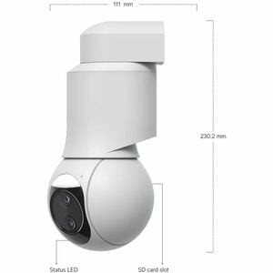 Ubiquiti UVC-G6-PTZ 8 Megapixel Outdoor 4K Network Camera - Colour - White - 30 m Infrared Night Vision - 3840 x 2160 - 4.