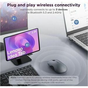 Lenovo 700 Multi-Device Wireless Silent Mouse (Luna Grey)