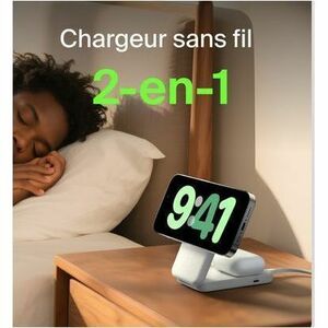Belkin UltraCharge Induktionsladegerät - Weiß - für Qi2-fähiges Gerät, iPhone, AirPod, Smartwatch - Eingangsstecker: USB -