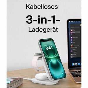 Belkin UltraCharge Induktionsladegerät - Weiß - für Qi2-fähiges Gerät, iPhone, AirPod, Smartwatch, Smartphone - Eingangsst