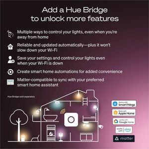 Philips Hue 100W A21- E26 Smart Bulb - 13.50 W - 100 W Incandescent Equivalent Wattage - 110 V AC, 130 V AC - 1600 lm - St