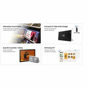 Samsung 13" FullHD, 16:9, QB13C-T, Touch, 500 nits, 16/7 operation, black, HDMI, RS232(in), 2xUSB-C, Ethernet, WiFi 2.4/5G