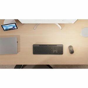 Logitech Signature Slim Solar+ K980 Keyboard - Full-size - Wireless Connectivity - USB Type C Interface - Spanish - QWERTY