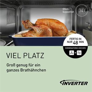 Panasonic NN-CD88QSEPG Microwave Oven - Stainless Steel - 34 L Capacity - Microwave, Baking, Convection, Frying - 7 Power 